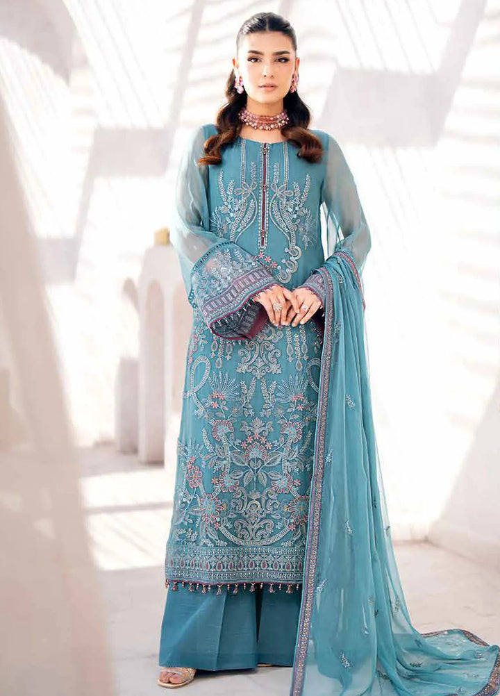 Kuch Khas By Flossie Embroidered Chiffon Suit Unstitched 3 Piece FL24K K-1505 Fae - Luxury Collection