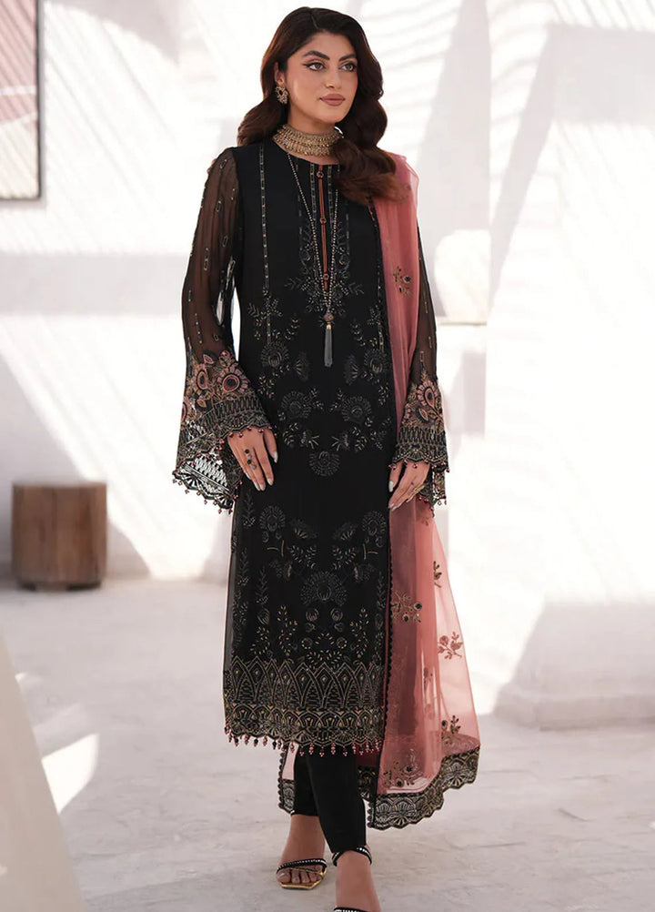 Kuch Khas By Flossie Embroidered Chiffon Suit Unstitched 3 Piece FL24K K-1506 Amelia - Luxury Collection