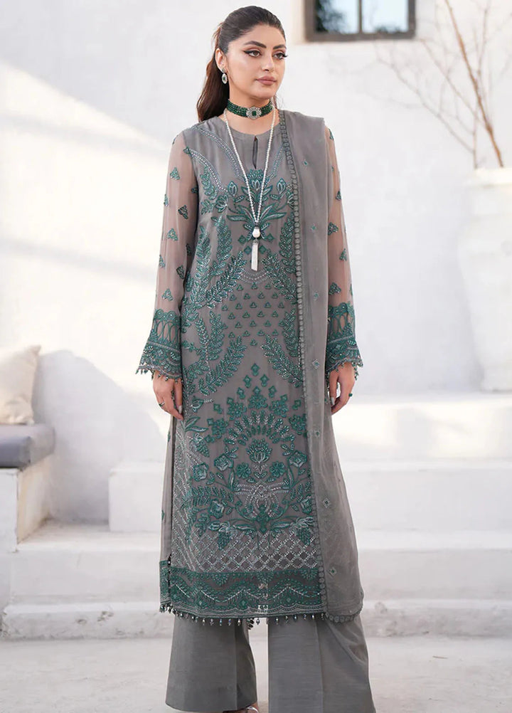 Kuch Khas By Flossie Embroidered Chiffon Suit Unstitched 3 Piece FL24K K-1508 Elle - Luxury Collection