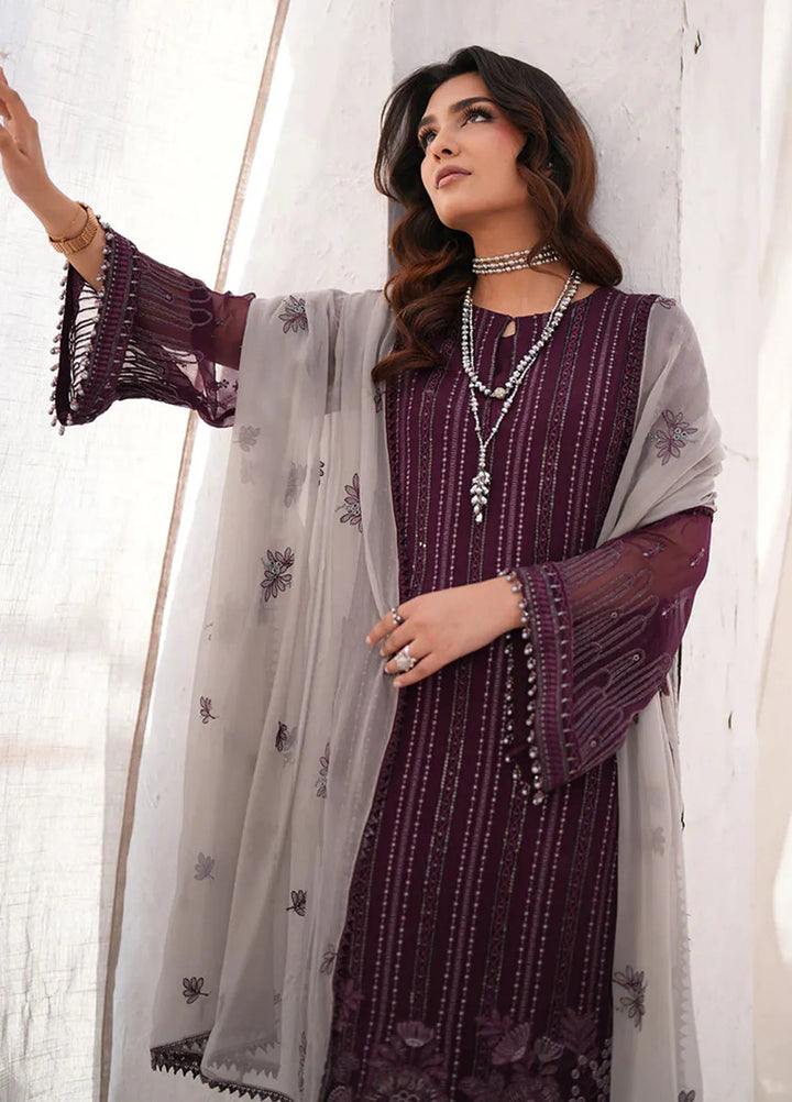 Kuch Khas By Flossie Embroidered Chiffon Suit Unstitched 3 Piece FL24K K-1509 Claire - Luxury Collection