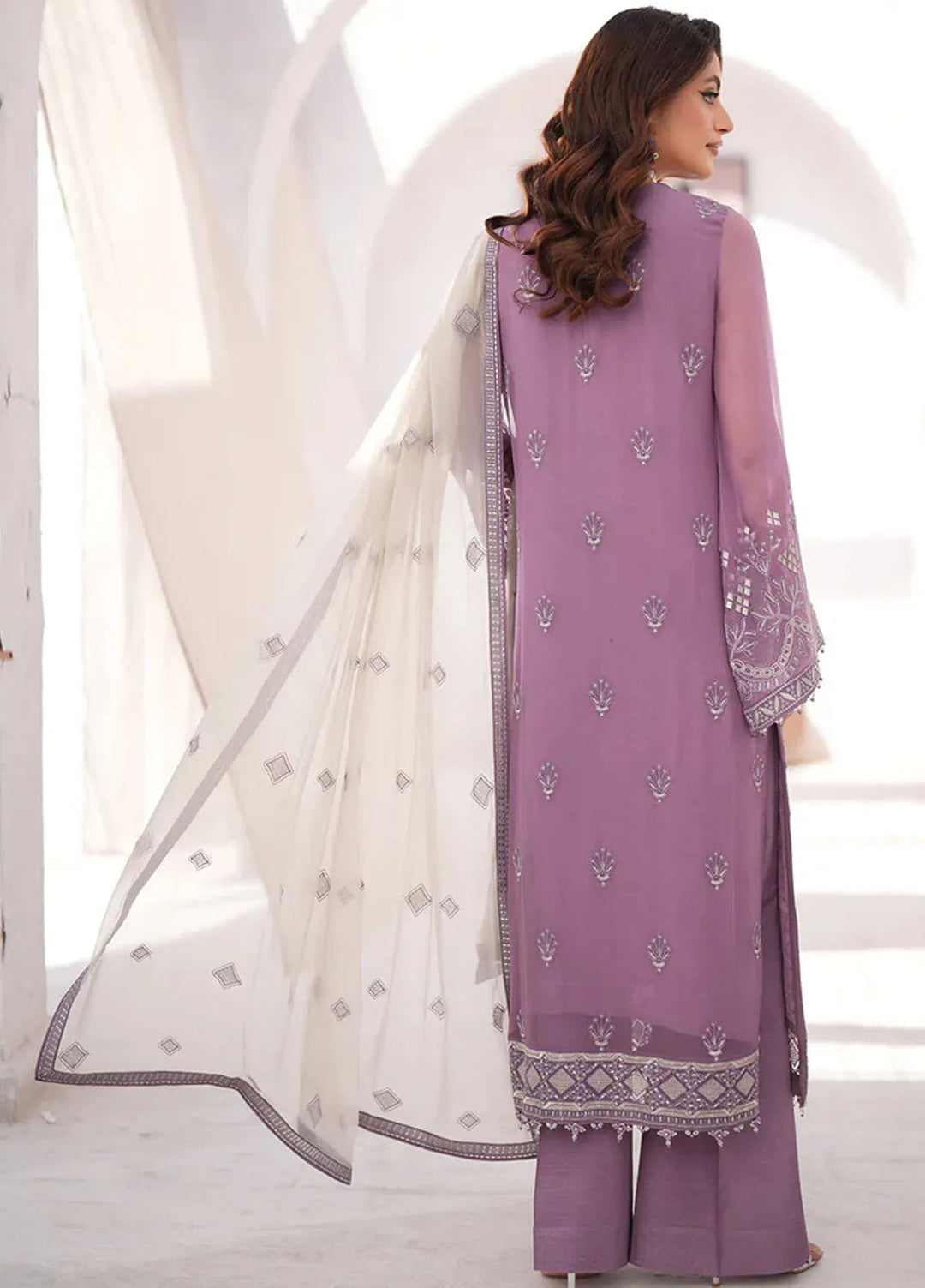 Kuch Khas By Flossie Embroidered Chiffon Suit Unstitched 3 Piece FL24K K-1510 Reya - Luxury Collection