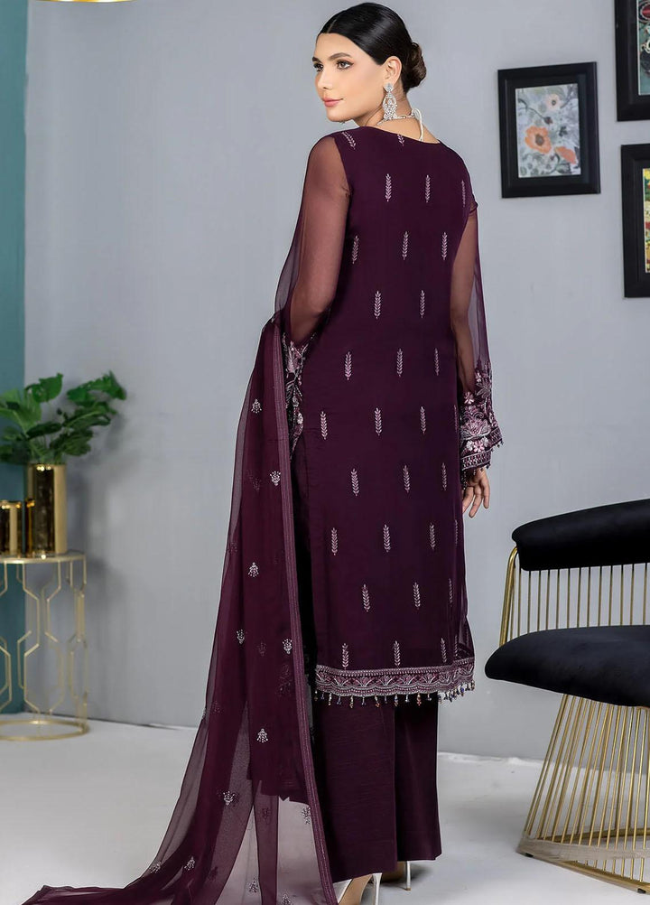 Kuch Khas By Flossie Embroidered Chiffon Suits Unstitched 3 Piece FS23KKLU K-1310 Lenten Rose - Luxury Collection