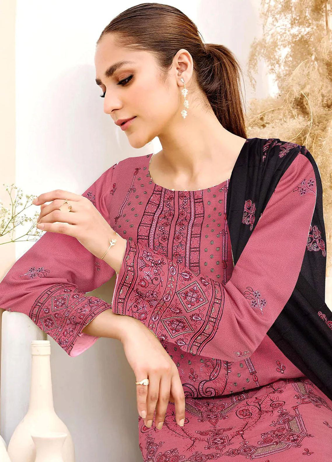 Kuch Khas By Insiya Clothing Embroidered Dhanak Suits Unstitched 3 Piece INS23KK D-01 - Winter Collection