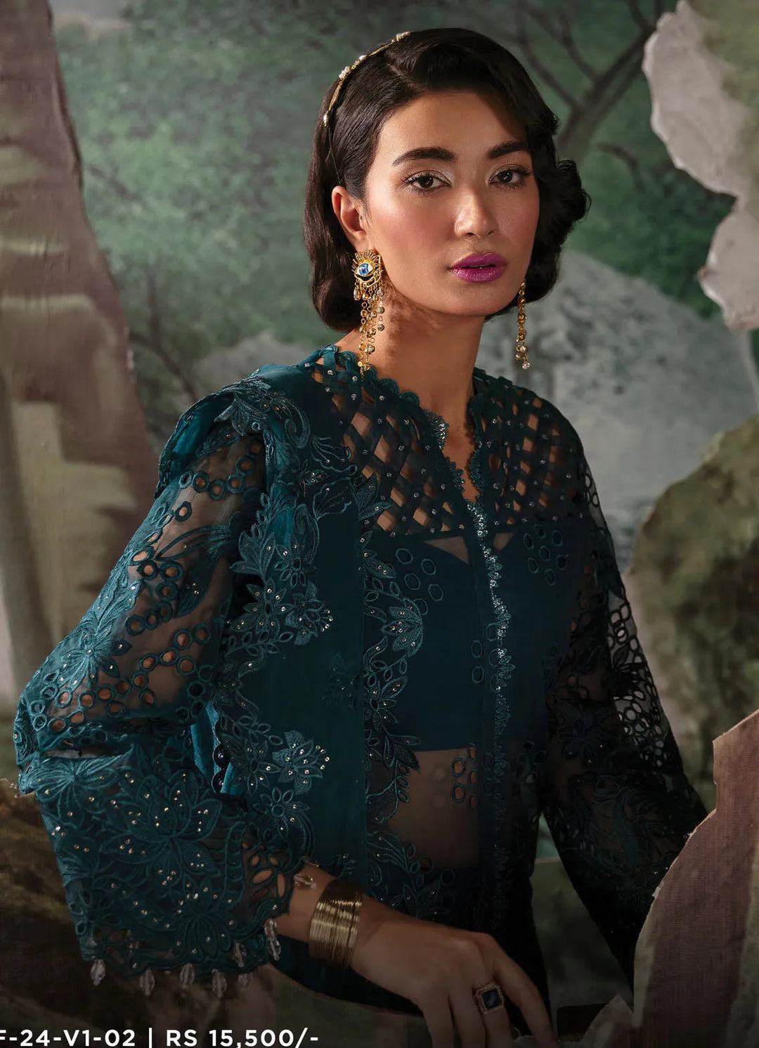 La Fuchsia By Afrozeh Embroidered Organza Suit Unstitched 3 Piece AF24L Alba - Festive Collection