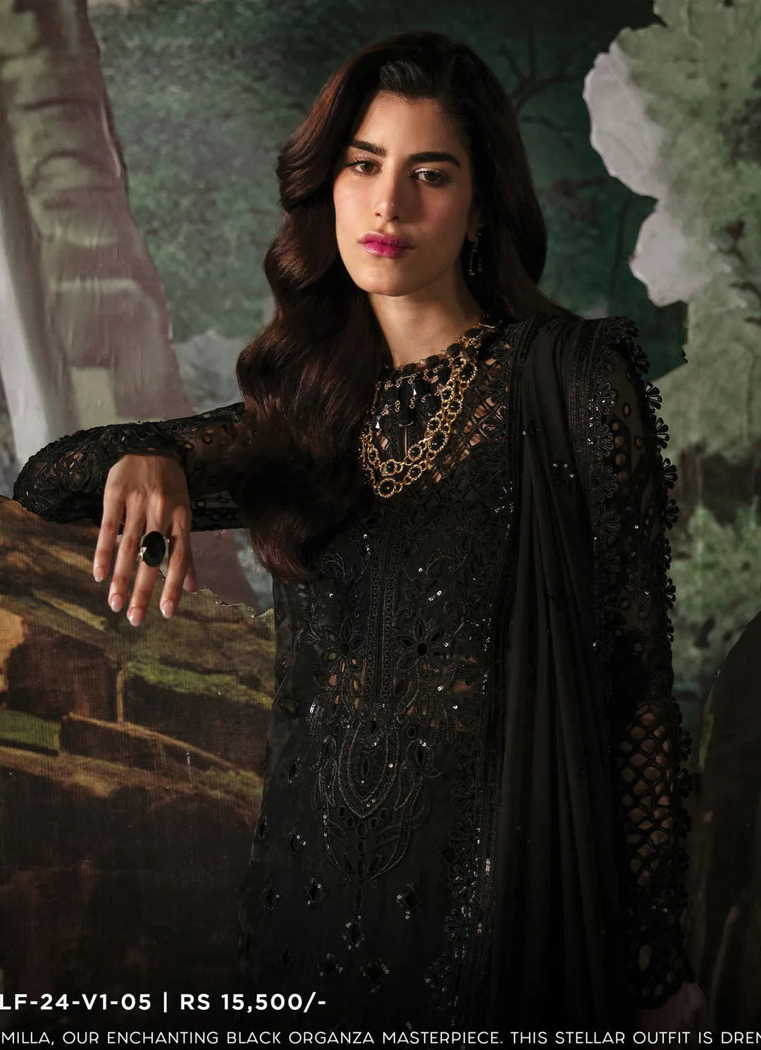 La Fuchsia By Afrozeh Embroidered Organza Suit Unstitched 3 Piece AF24L Camilla - Festive Collection