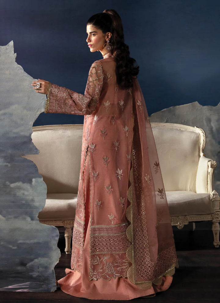 La Fuchsia By Afrozeh Embroidered Organza Suit Unstitched 3 Piece AF24L Elea - Festive Collection