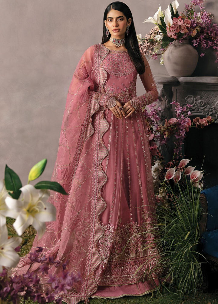 La Fuchsia By Afrozeh Embroidered Net Suits Unstitched 3 Piece AF23LFS ALF-23-V1-01 Salmon - Luxury Formal Collection