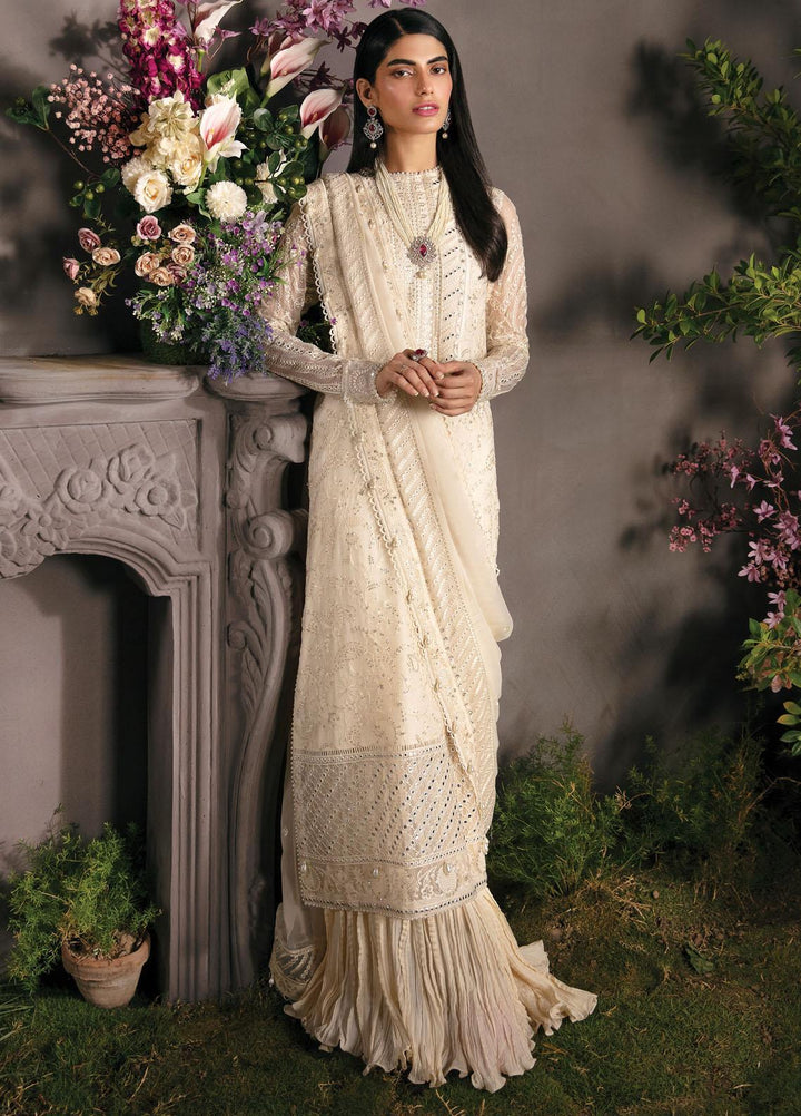 La Fuchsia By Afrozeh Embroidered Chiffon Suits Unstitched 3 Piece AF23LFS ALF-23-V1-06 Daisy Glow - Luxury Formal Collection