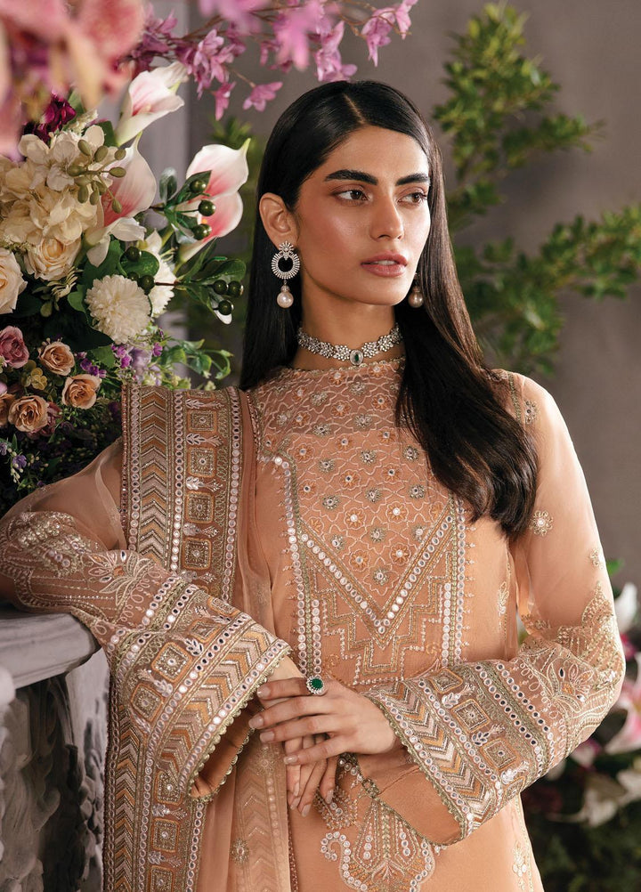 La Fuchsia By Afrozeh Embroidered Organza Suits Unstitched 3 Piece AF23LFS ALF-23-V1-09 Sunset Blush - Luxury Formal Collection