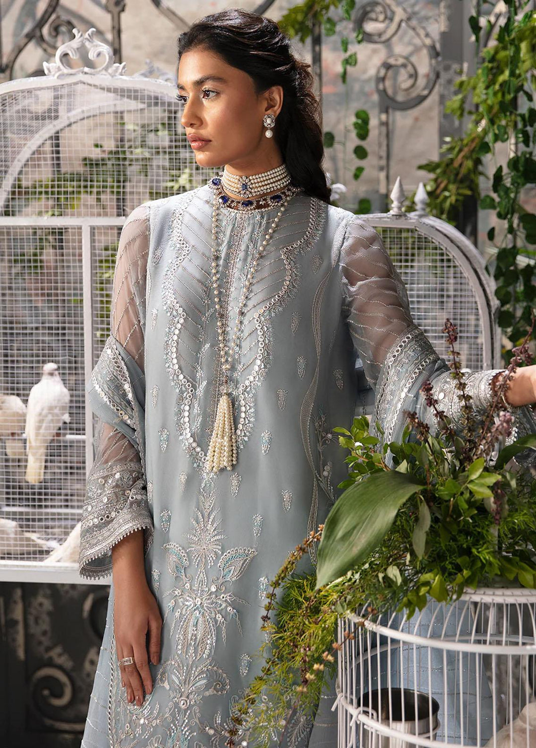 La Fuchsia By Afrozeh Embroidered Chiffon Suits Unstitched 3 Piece AF24LF D-01 Coraline - Wedding Collection