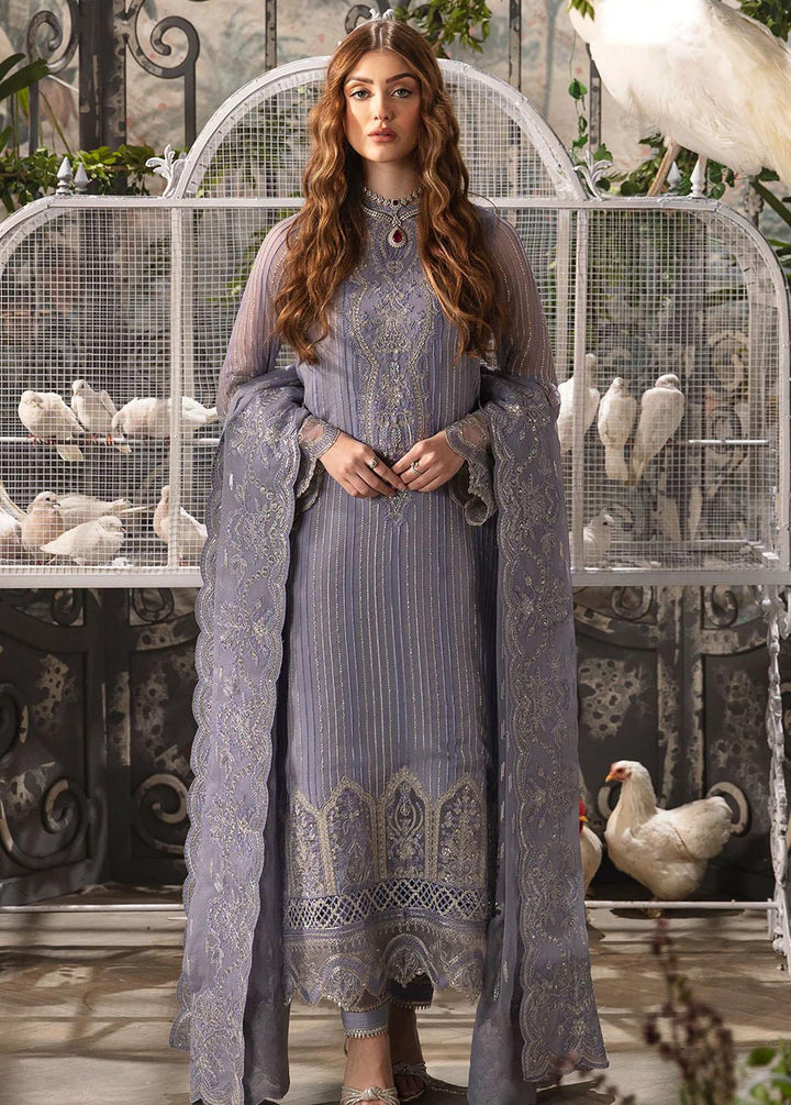 La Fuchsia By Afrozeh Embroidered Chiffon Suits Unstitched 3 Piece AF24LF D-04 Elyssa - Wedding Collection