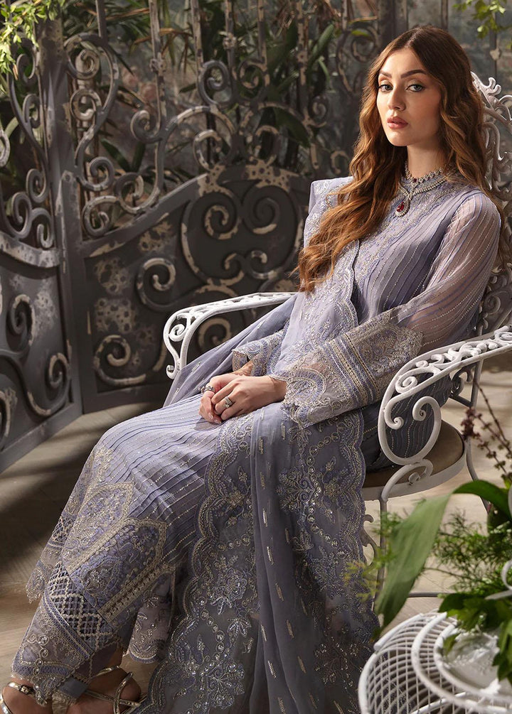 La Fuchsia By Afrozeh Embroidered Chiffon Suits Unstitched 3 Piece AF24LF D-04 Elyssa - Wedding Collection