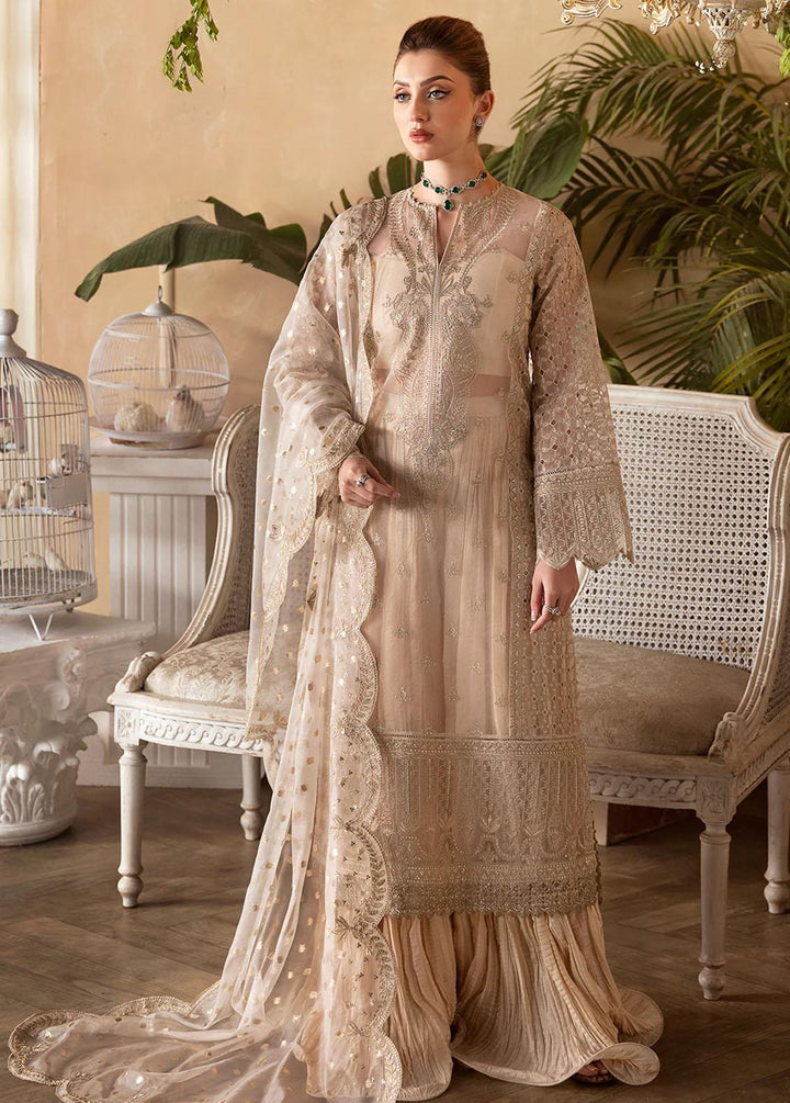 La Fuchsia By Afrozeh Embroidered Organza Suits Unstitched 3 Piece AF24LF D-05 Daisy - Wedding Collection