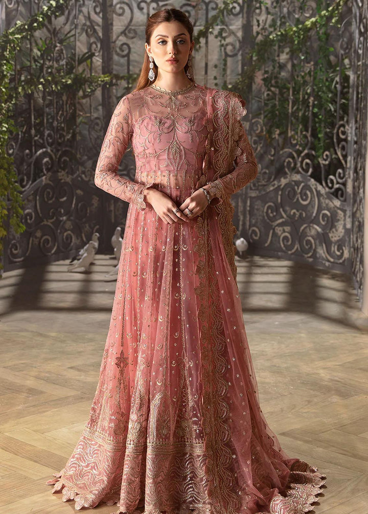 La Fuchsia By Afrozeh Embroidered Net Suits Unstitched 3 Piece AF24LF D-07 Rosa - Wedding Collection