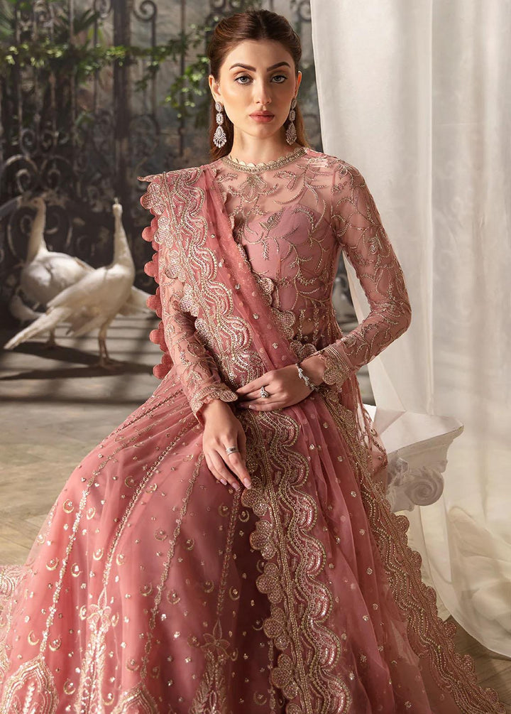 La Fuchsia By Afrozeh Embroidered Net Suits Unstitched 3 Piece AF24LF D-07 Rosa - Wedding Collection