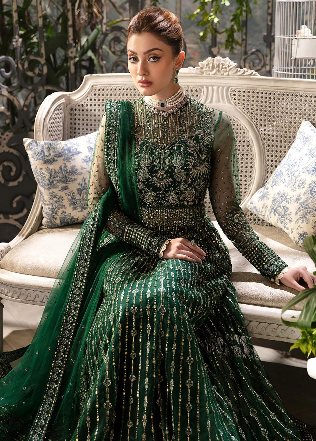 La Fuchsia By Afrozeh Embroidered Net Suits Unstitched 3 Piece AF24LF D-08 Fiora - Wedding Collection