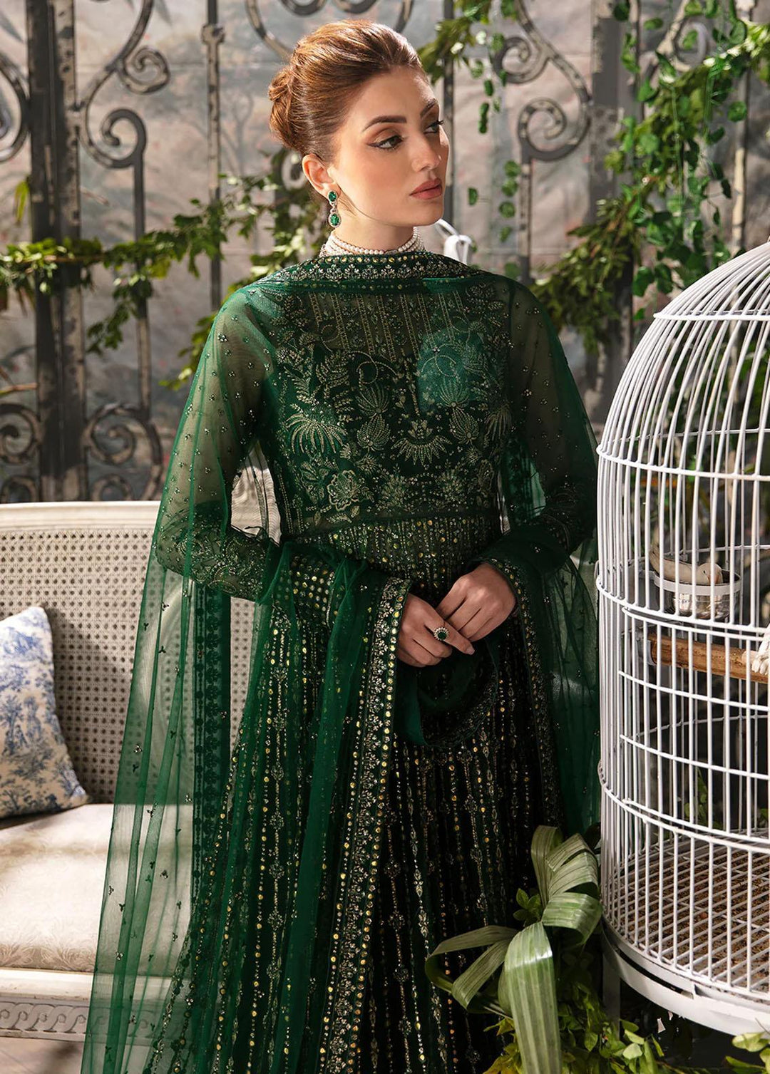 La Fuchsia By Afrozeh Embroidered Net Suits Unstitched 3 Piece AF24LF D-08 Fiora - Wedding Collection