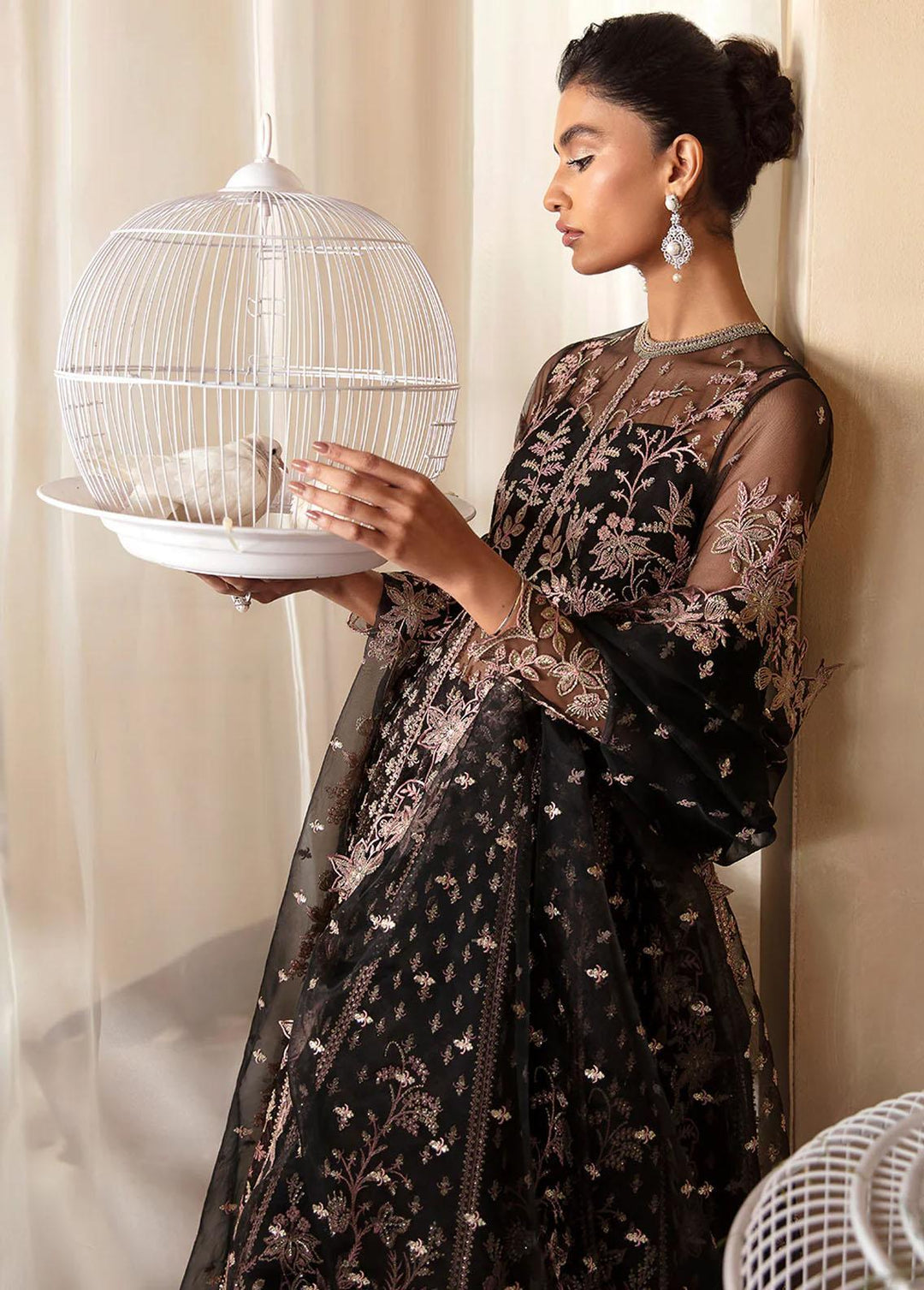 La Fuchsia By Afrozeh Embroidered Net Suits Unstitched 3 Piece AF24LF D-09 Kaya - Wedding Collection