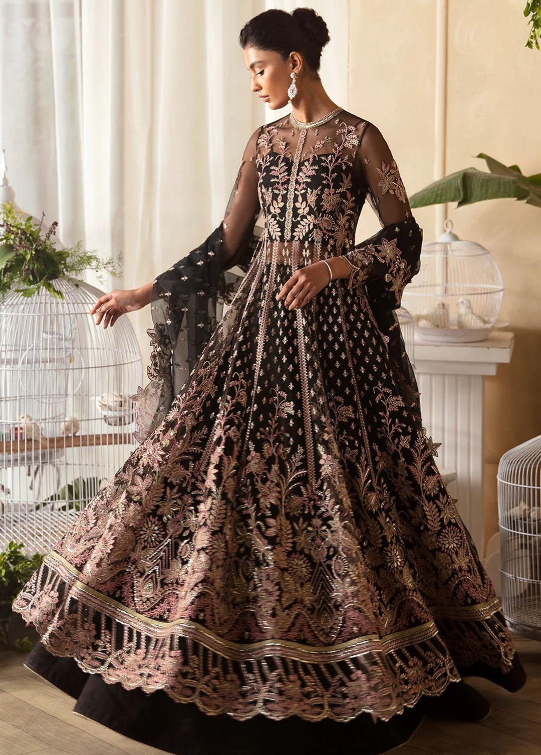 La Fuchsia By Afrozeh Embroidered Net Suits Unstitched 3 Piece AF24LF D-09 Kaya - Wedding Collection