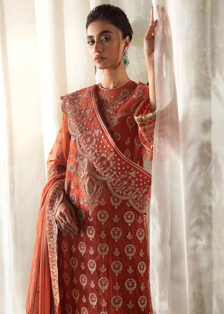 La Fuchsia By Afrozeh Embroidered Organza Suits Unstitched 3 Piece AF24LF D-10 Sierra - Wedding Collection