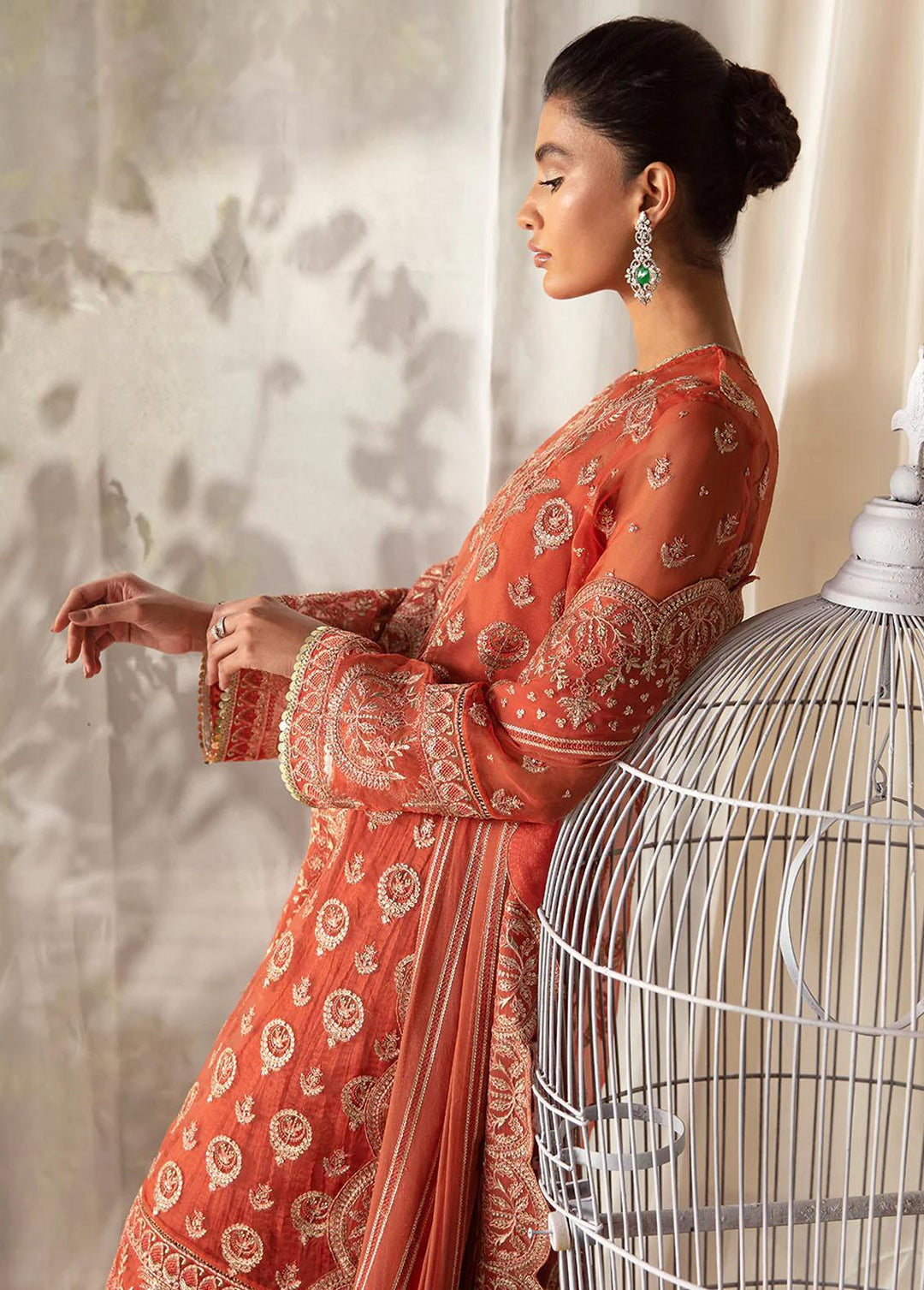 La Fuchsia By Afrozeh Embroidered Organza Suits Unstitched 3 Piece AF24LF D-10 Sierra - Wedding Collection