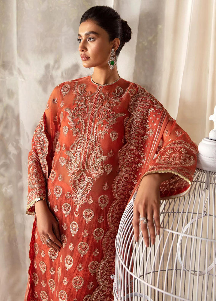 La Fuchsia By Afrozeh Embroidered Organza Suits Unstitched 3 Piece AF24LF D-10 Sierra - Wedding Collection