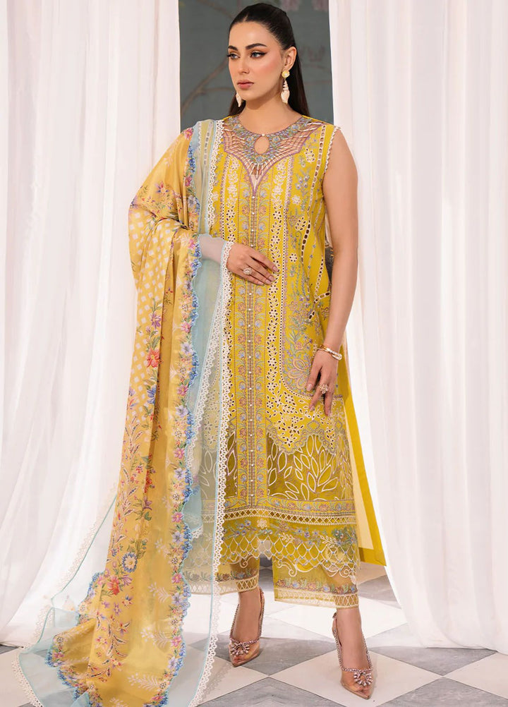 La Hira by Bin Ilyas Embroidered Lawn Suits Unstitched 3 Piece BI24LH 201A - Summer Collection