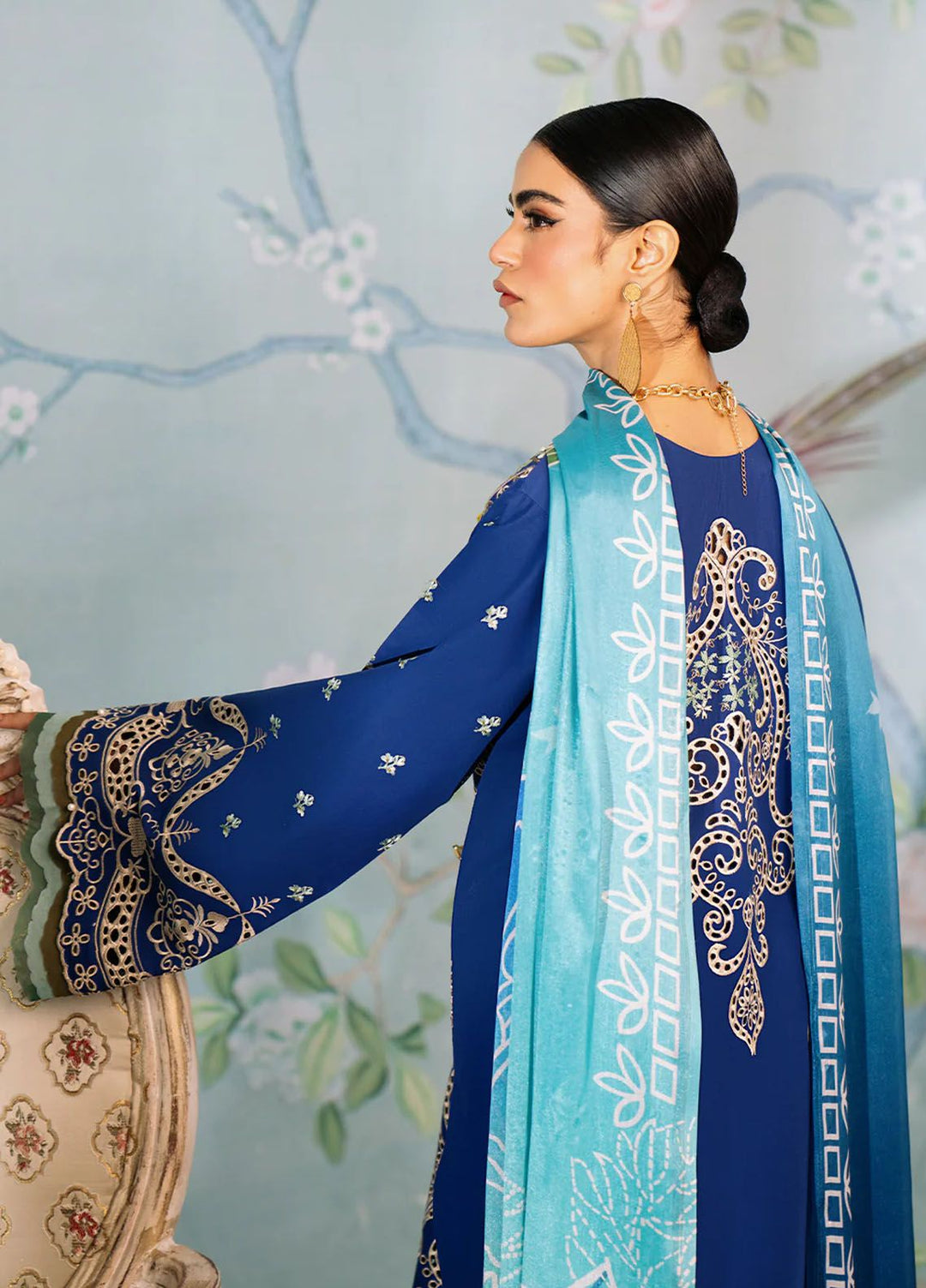 La Hira by Bin Ilyas Embroidered Lawn Suits Unstitched 3 Piece BI24LH 202A - Summer Collection