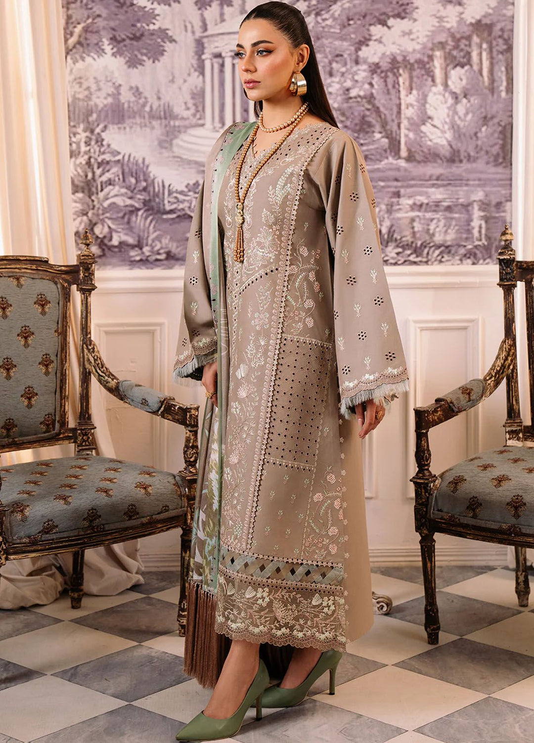 La Hira by Bin Ilyas Embroidered Lawn Suits Unstitched 3 Piece BI24LH 203A - Summer Collection