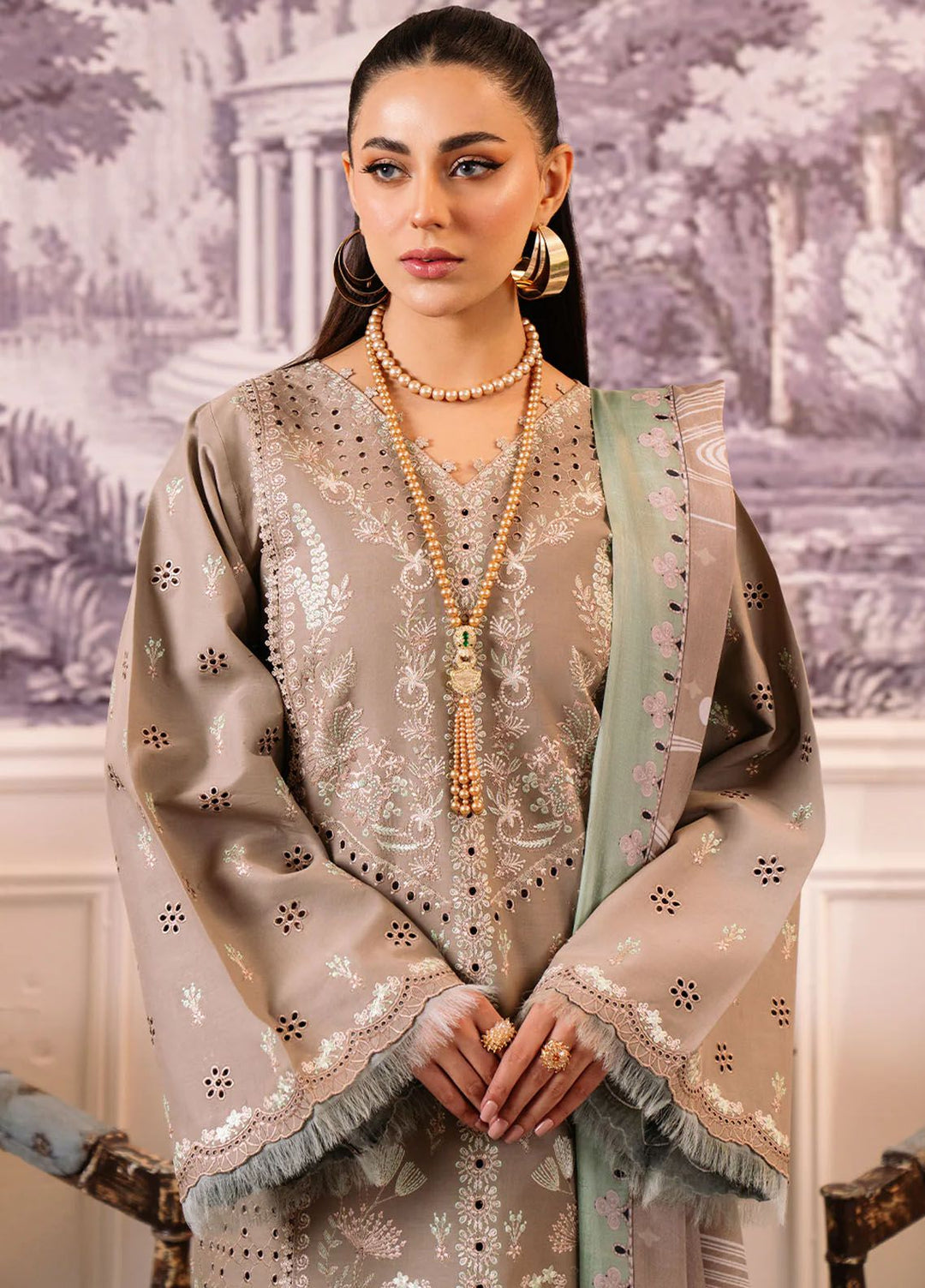 La Hira by Bin Ilyas Embroidered Lawn Suits Unstitched 3 Piece BI24LH 203A - Summer Collection