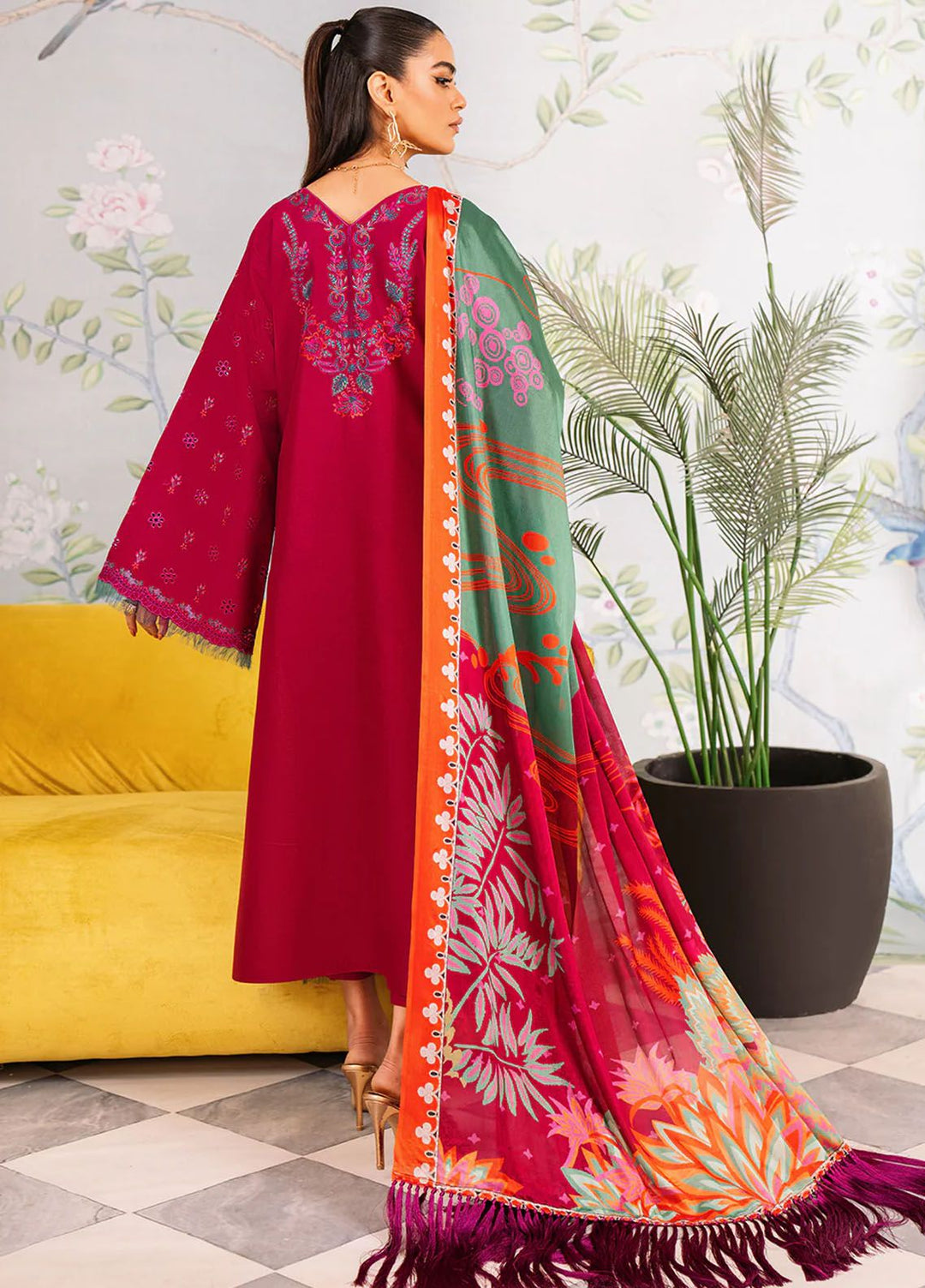 La Hira by Bin Ilyas Embroidered Lawn Suits Unstitched 3 Piece BI24LH 203B - Summer Collection