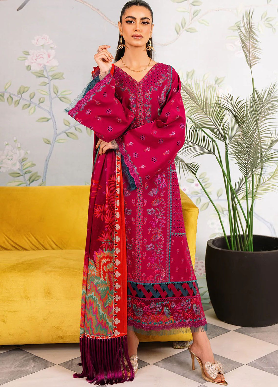 La Hira by Bin Ilyas Embroidered Lawn Suits Unstitched 3 Piece BI24LH 203B - Summer Collection