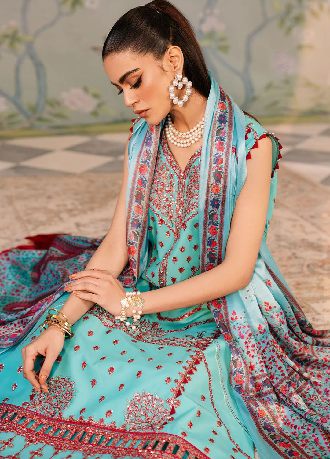 La Hira by Bin Ilyas Embroidered Lawn Suits Unstitched 3 Piece BI24LH 204B - Summer Collection