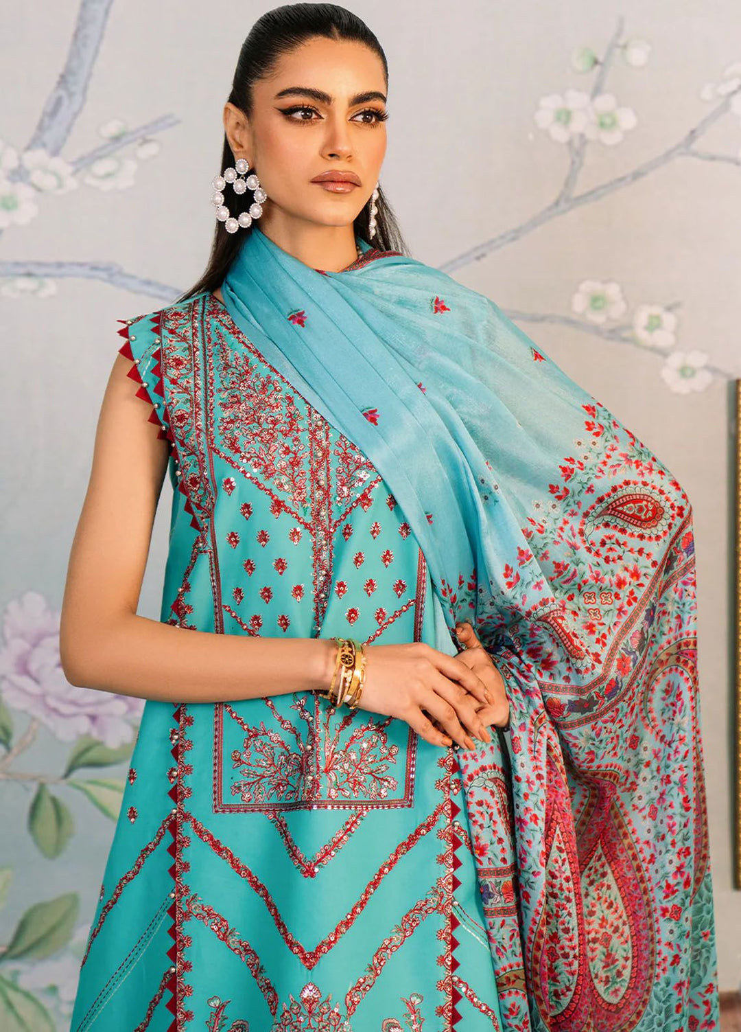 La Hira by Bin Ilyas Embroidered Lawn Suits Unstitched 3 Piece BI24LH 204B - Summer Collection