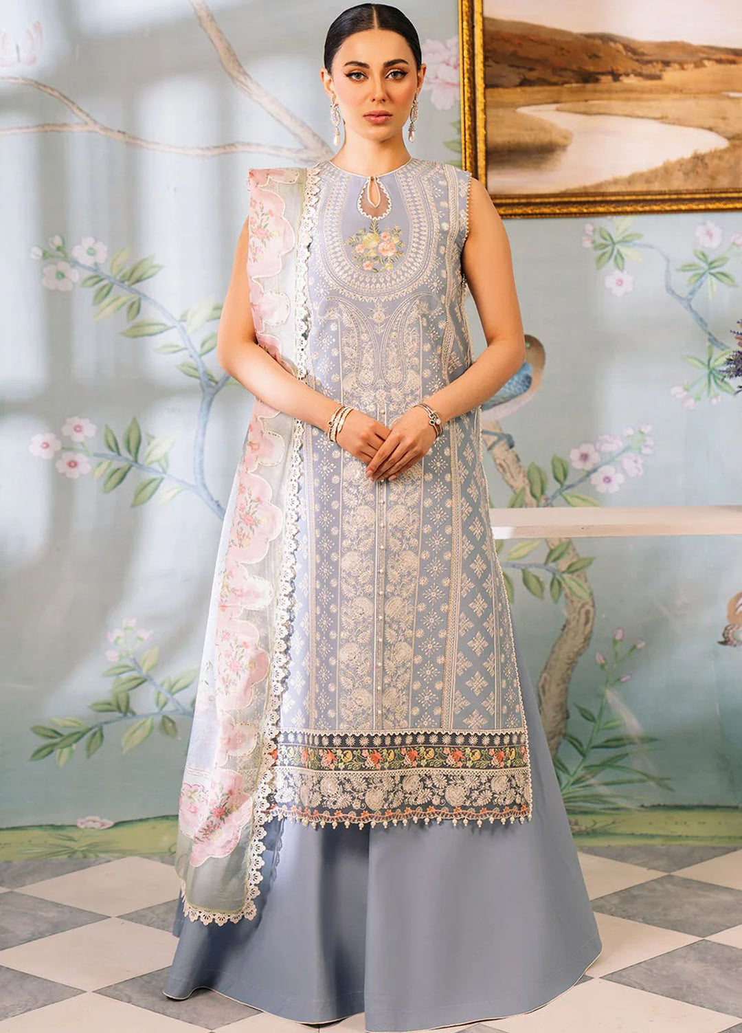 La Hira by Bin Ilyas Embroidered Lawn Suits Unstitched 3 Piece BI24LH 205B - Summer Collection
