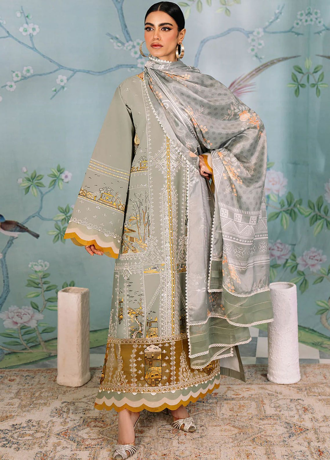 La Hira by Bin Ilyas Embroidered Lawn Suits Unstitched 3 Piece BI24LH 206A - Summer Collection