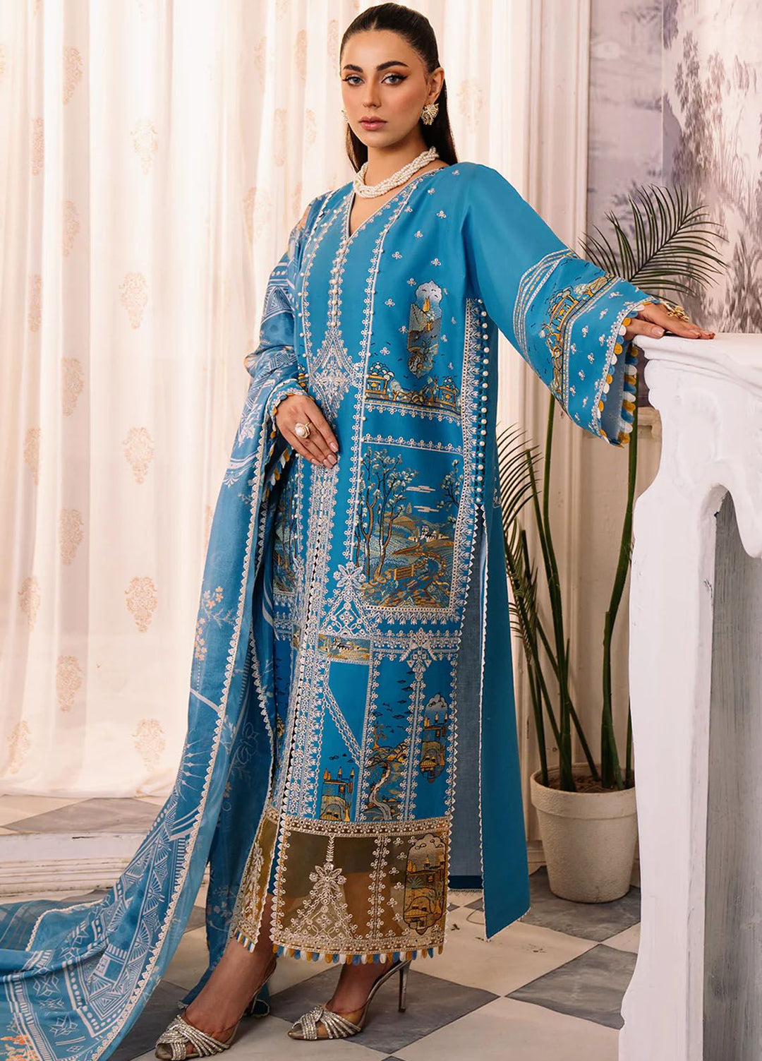 La Hira by Bin Ilyas Embroidered Lawn Suits Unstitched 3 Piece BI24LH 206B - Summer Collection
