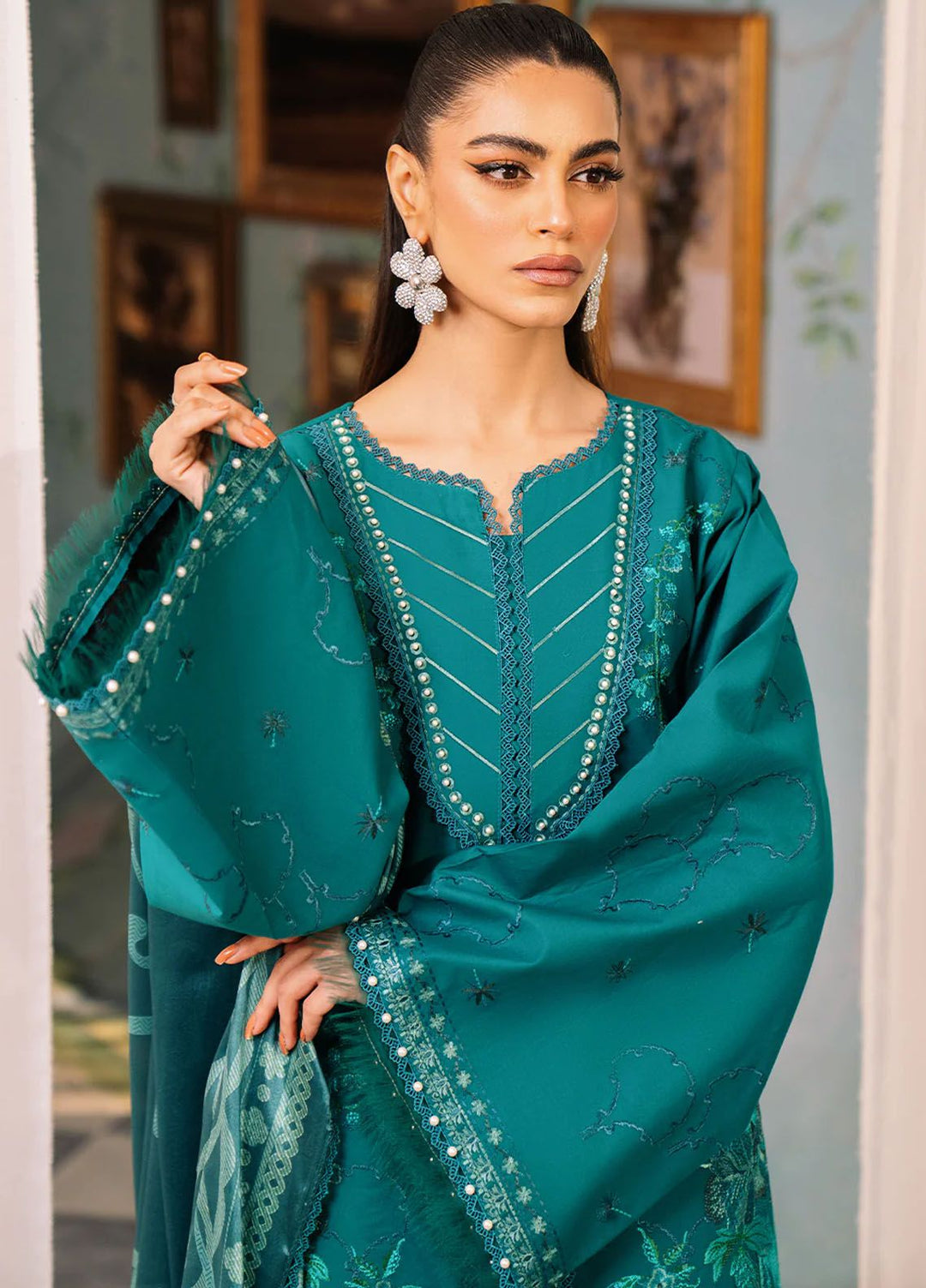 La Hira by Bin Ilyas Embroidered Lawn Suits Unstitched 3 Piece BI24LH 207A - Summer Collection