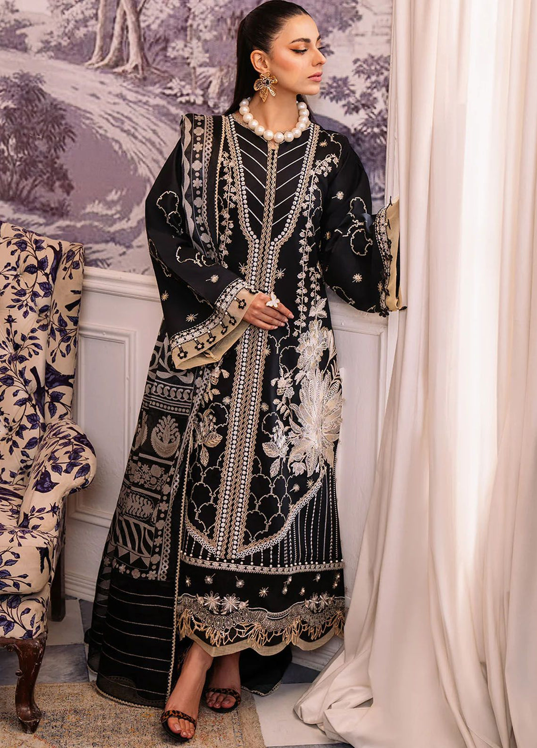 La Hira by Bin Ilyas Embroidered Lawn Suits Unstitched 3 Piece BI24LH 207B - Summer Collection