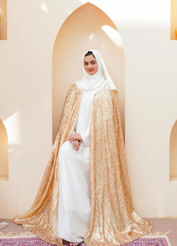 La Khilaba Pret Embroidered Net Sequin Abaya Luxury Sequin