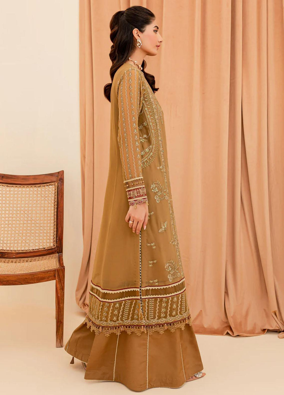 La Mode By Xenia Formals Embroidered Chiffon Suits Unstitched 3 Piece XE23LM Afak - Luxury Collection