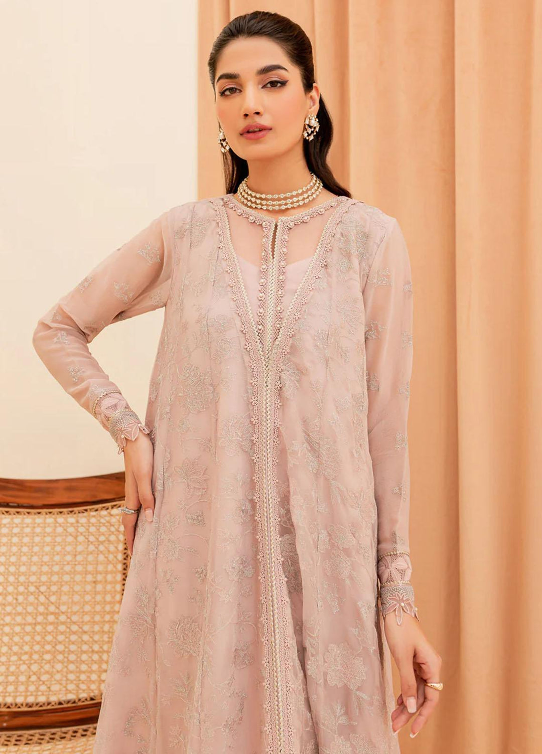 La Mode By Xenia Formals Embroidered Chiffon Suits Unstitched 3 Piece XE23LM Alaya - Luxury Collection