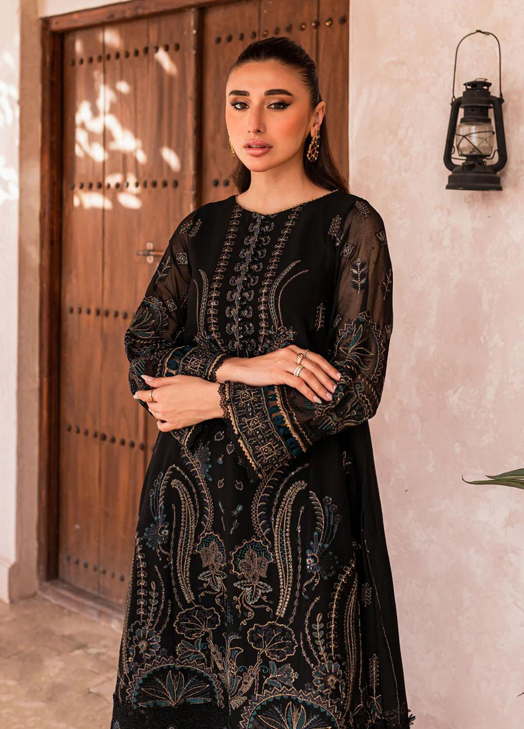 La Mode By Xenia Formals Embroidered Chiffon Suits Unstitched 3 Piece XE23LM Ciya - Luxury Collection