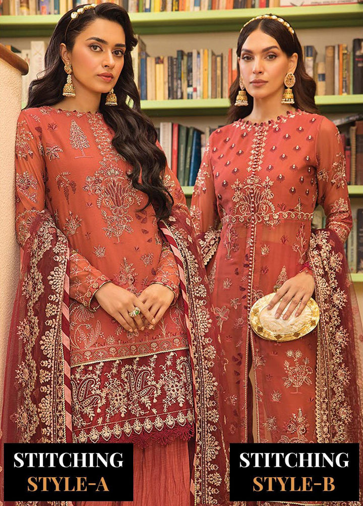 La Mode By Xenia Formals Embroidered Chiffon Suits Unstitched 3 Piece XE23LM D-02 Marie - Luxury Collection