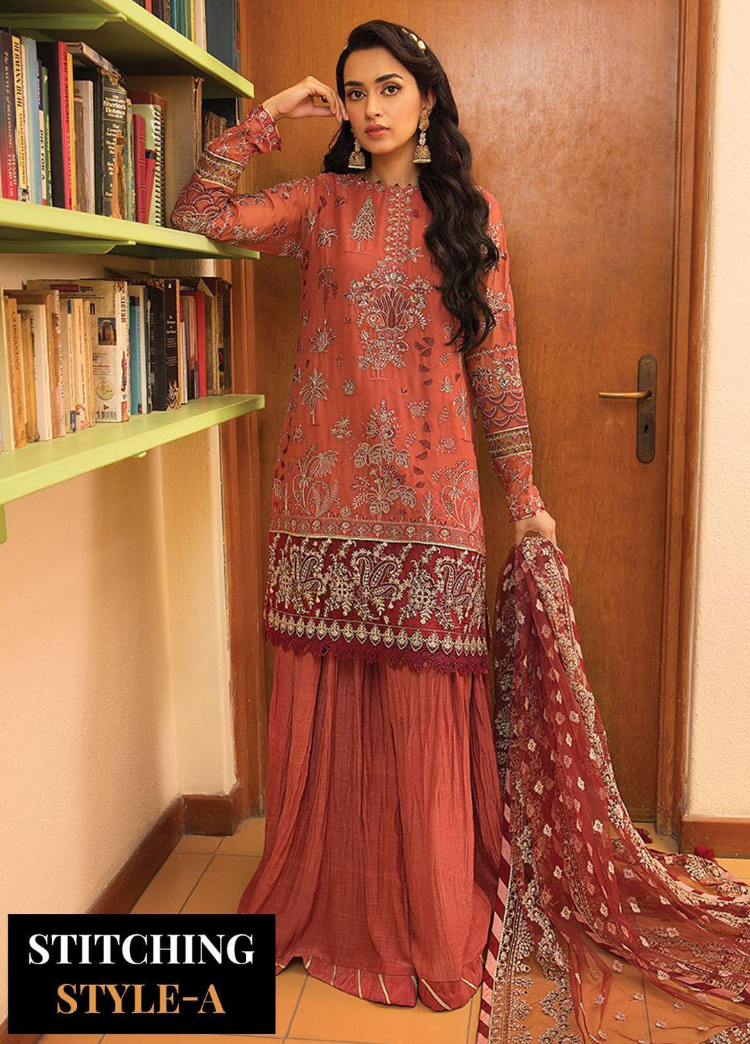 La Mode By Xenia Formals Embroidered Chiffon Suits Unstitched 3 Piece XE23LM D-02 Marie - Luxury Collection