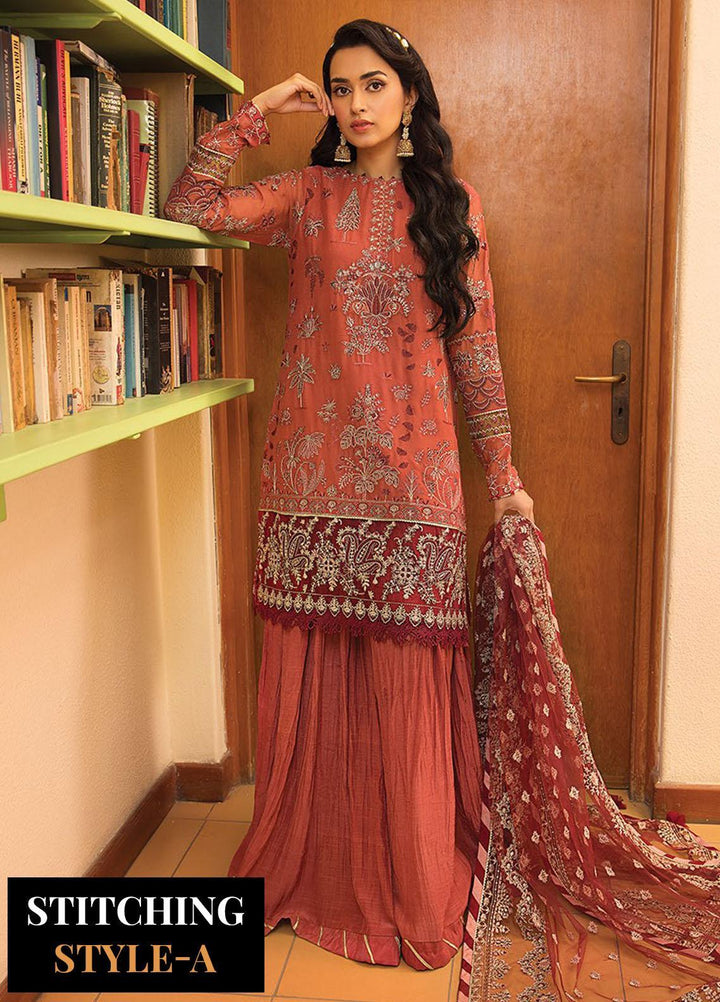 La Mode By Xenia Formals Embroidered Chiffon Suits Unstitched 3 Piece XE23LM D-02 Marie - Luxury Collection