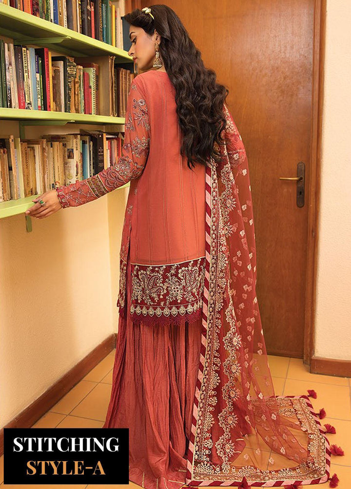 La Mode By Xenia Formals Embroidered Chiffon Suits Unstitched 3 Piece XE23LM D-02 Marie - Luxury Collection