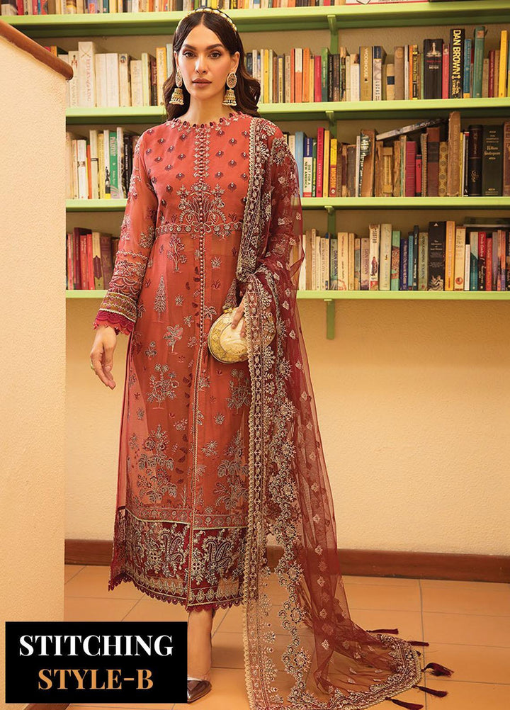 La Mode By Xenia Formals Embroidered Chiffon Suits Unstitched 3 Piece XE23LM D-02 Marie - Luxury Collection