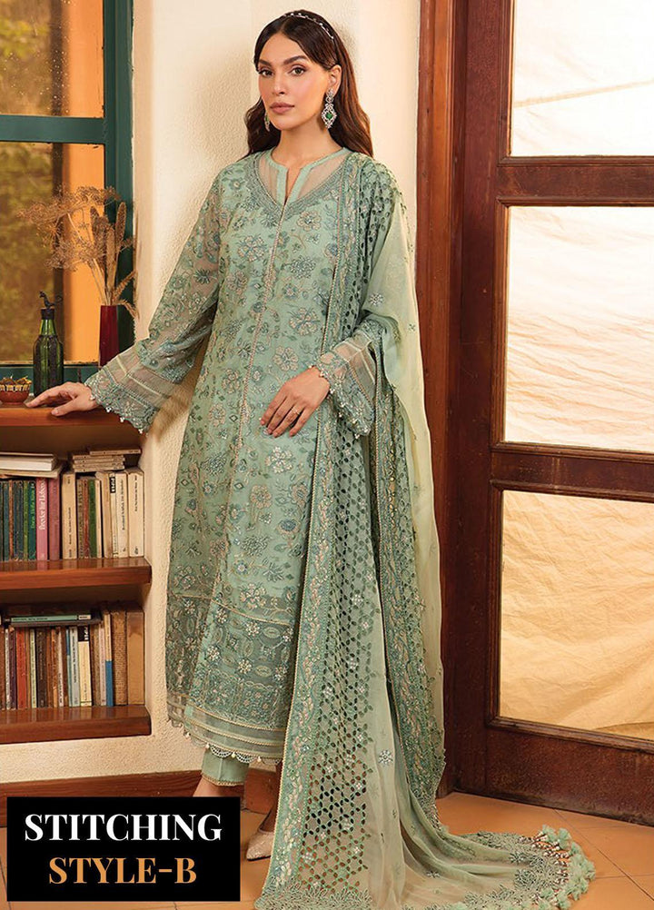 La Mode By Xenia Formals Embroidered Chiffon Suits Unstitched 3 Piece XE23LM D-03 Olga - Luxury Collection