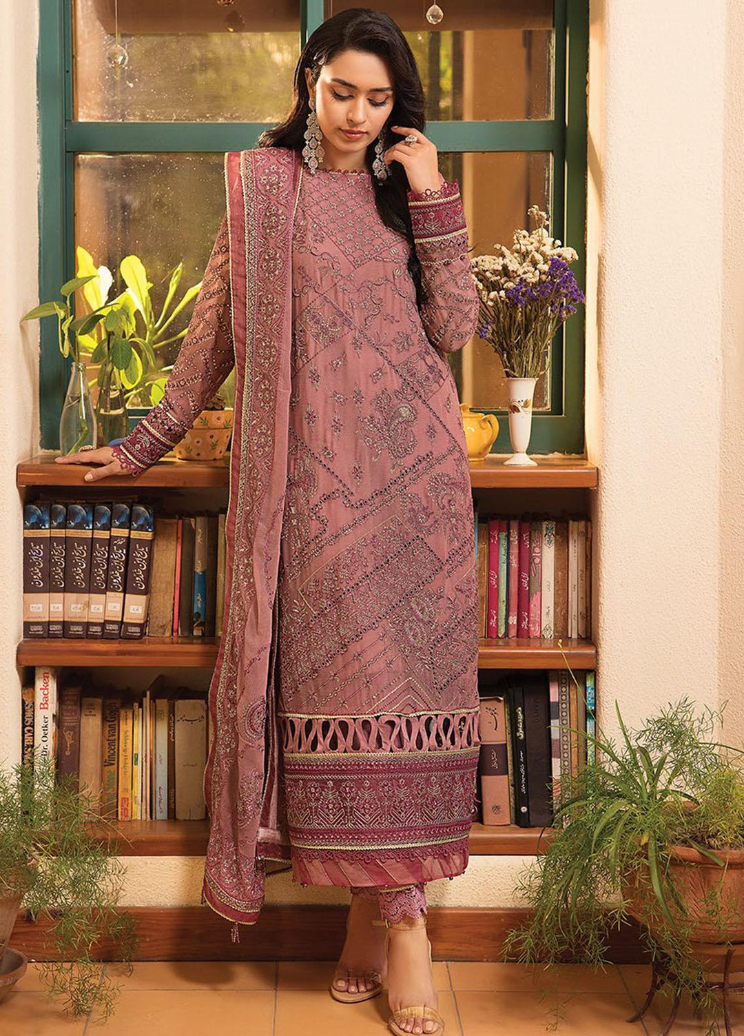 La Mode By Xenia Formals Embroidered Chiffon Suits Unstitched 3 Piece XE23LM D-05 Edda - Luxury Collection